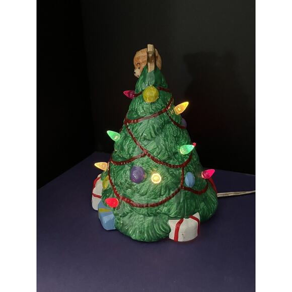 JSNY Vintage Ceramic Night Before Christmas Lighted Tree - Picture 3 of 7